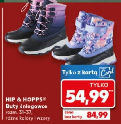 Buty śniegowce HIP & HOPPS rozm. 31-37, różne kolory i wzory promocja w Kaufland