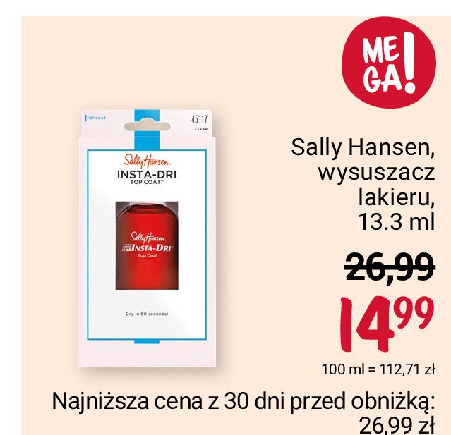Wysuszacz do lakieru Sally hansen salon promocja