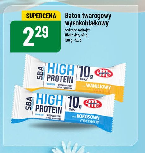 Batonik proteinowy waniliowy Mlekovita sba promocja