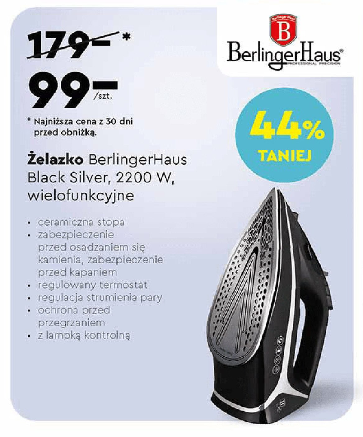 Żelazko black silver 2200 w Berlinger haus promocja
