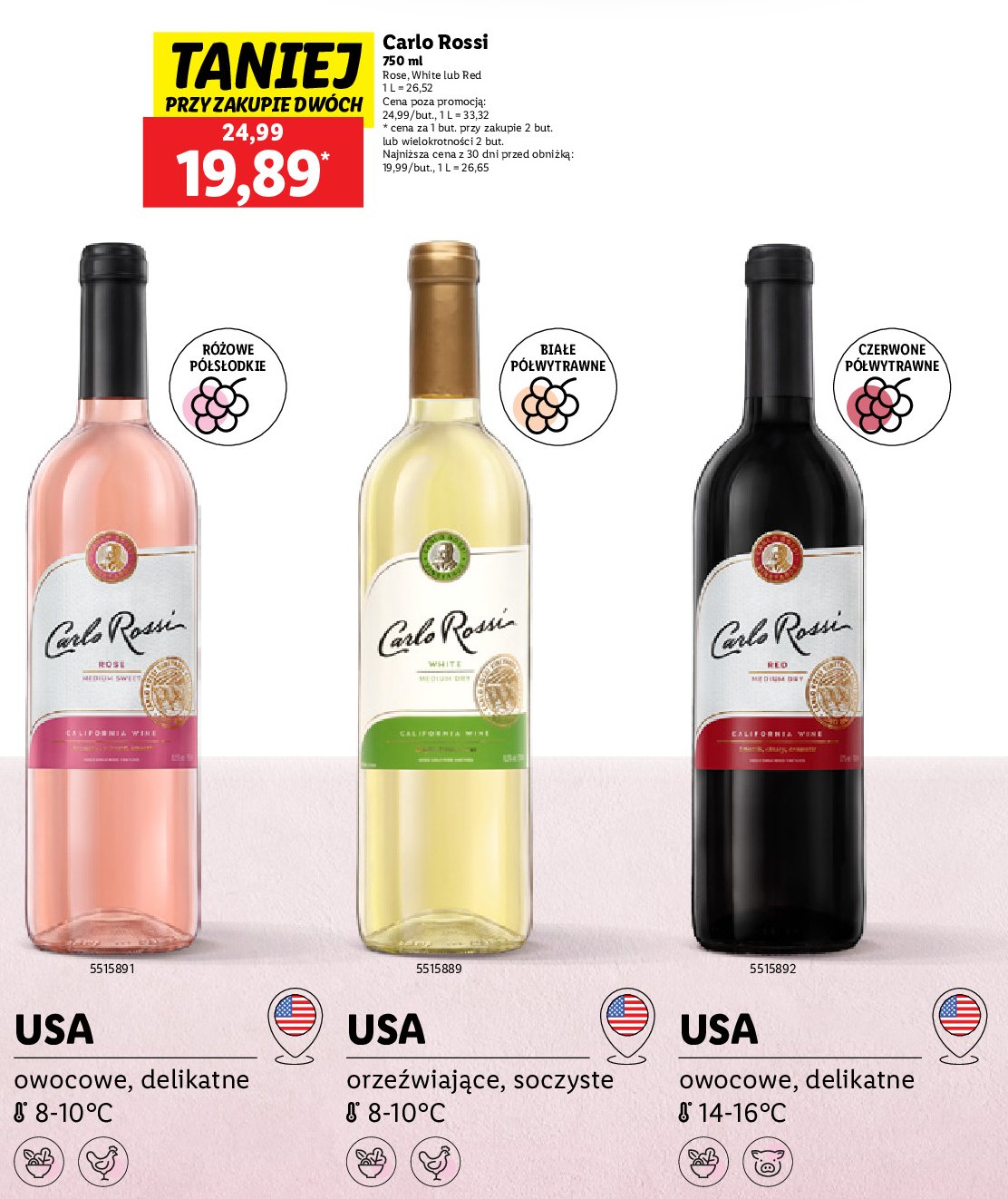 Wino Carlo rossi red promocja w Lidl