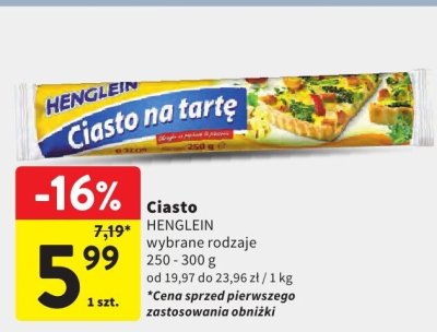 Ciasto HENGLEIN wybrane rodzaje promocja w Intermarche