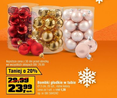 Bombki gładkie w tubie OBI promocja w OBI