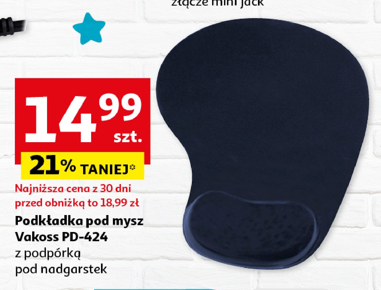 Podkładka pod mysz żelowa pd-424 niebieska Vakoss promocja