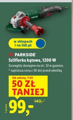 PARKSIDE Szlifierka kątowa, 1200 W promocja w Lidl