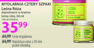 Dezodorant w kremie leśna róża MYDLARNIA CZTERY SZPAKI promocja w Hebe