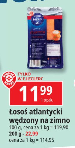 Łosoś atlantycki wędzony Wiodąca marka ronde des mers promocja w Leclerc