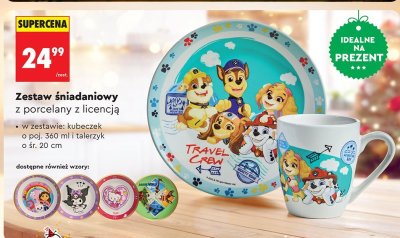Zestaw śniadaniowy z porcelany z licencją Psi Patrol promocja w Biedronka