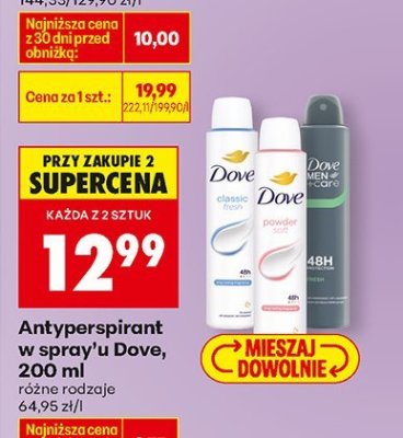 Antyperspirant w sprayu Dove, 200 ml różne rodzaje promocja w Biedronka