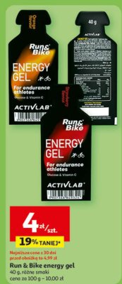 Żel energetyczny Run & Bike energy gel 40 g różne smaki promocja w Auchan