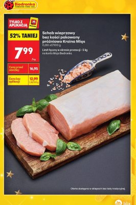 Schab wieprzowy bez kości pakowany próżniowo  promocja w Biedronka