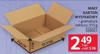 Mały karton wysyłkowy promocja w Selgros