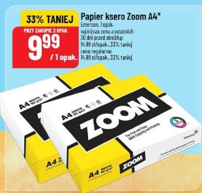 Papier ksero A4 Zoom promocja w POLOmarket