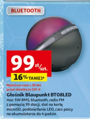 Głośnik Blaupunkt BT08LED promocja w Auchan