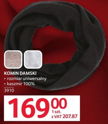 Komin damski kaszmir 100% promocja w Selgros