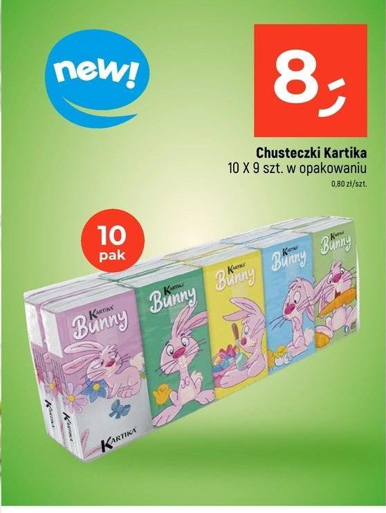 Chusteczki higieniczne bunny Kartika promocja w Dealz