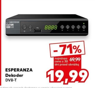 Dekoder DVB-T ESPERANZA promocja w Kaufland