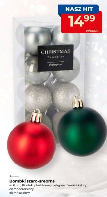 Bombki szaro-srebrne śr. 6 cm, 16 sztuk promocja w PSB Mrówka