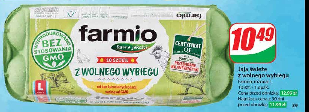 Jaja kl l bez gmo Farmio promocja