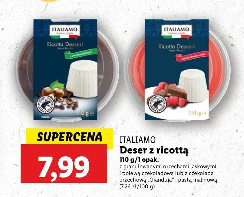 Deser z ricottą z czekoladą Italiamo promocja