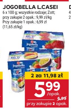 Jogurt brzoskwinia-marakuja ZOTT JOGOBELLA L. CASEI promocja