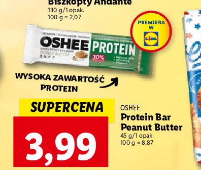 Baton masło orzechowe Oshee protein promocja