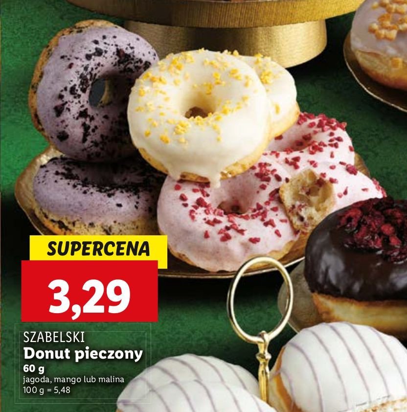 Donut malinowy Cukiernia szabelski promocja w Lidl