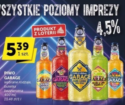 Piwo Garage różne rodzaje, butelka bezwrotna promocja w Euro Sklep