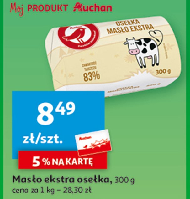 Osełka masło ekstra Auchan promocja