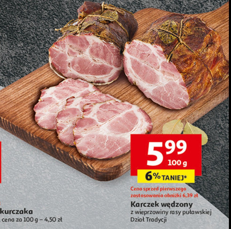 Karczek wędzony z wieprzowiny rasy puławskiej Auchan pewni dobrego promocja w Auchan