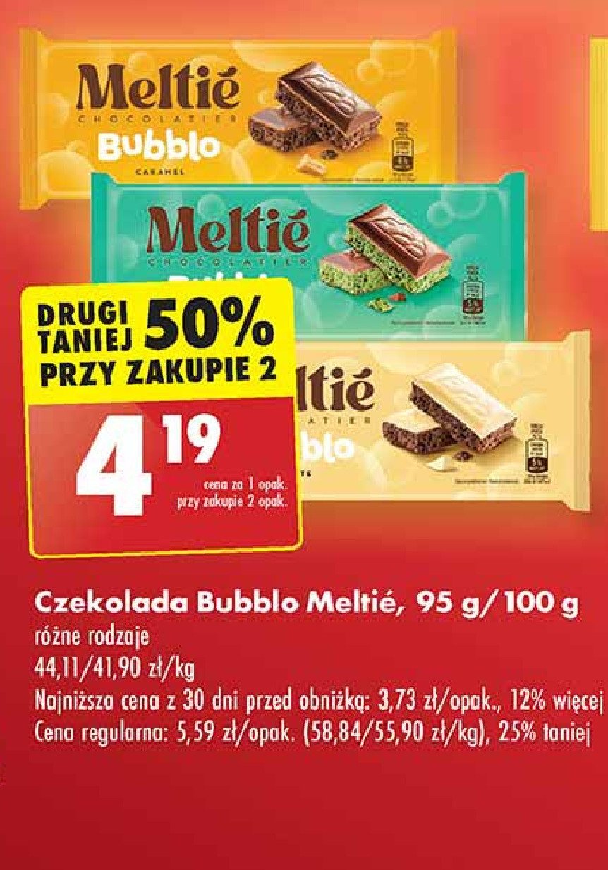 Czekolada bubblo caramel Meltie promocja