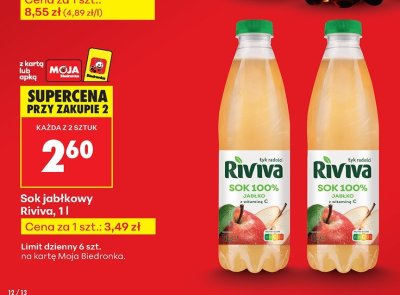 Sok jabłkowy 1 l promocja w Biedronka
