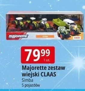 Majorette zestaw wiejski CLAAS Simba 5 pojazdów promocja w Leclerc
