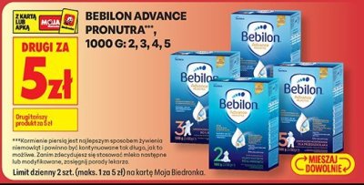 Mleko modyfikowane Bebilon Advance Pronutra 1000 G: 2, 3, 4, 5 promocja w Biedronka