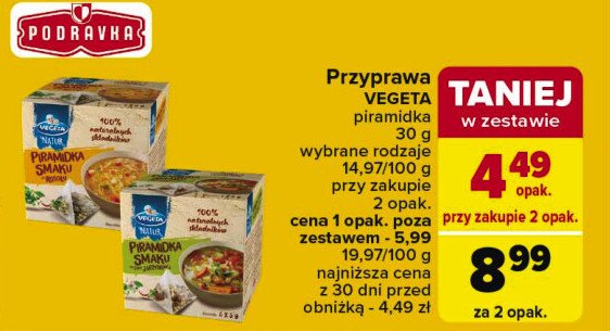 Piramidka smaku do rosołu Vegeta natur promocja