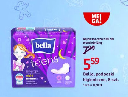 Podpaski energy night Bella for teens panty promocja w Rossmann