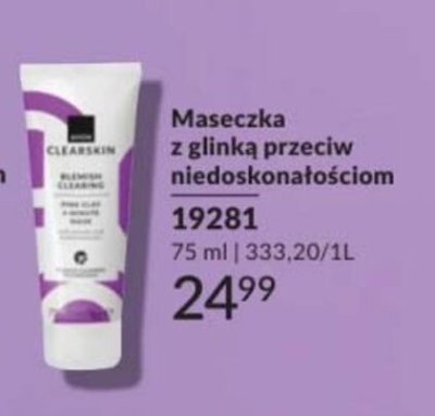 Maseczka z glinką przeciw niedoskonałościom promocja w AVON