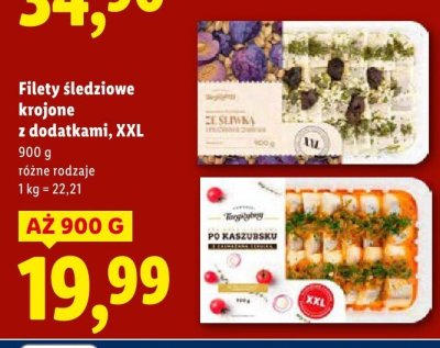 Filety śledziowe krojone z dodatkami, XXL promocja w Lidl