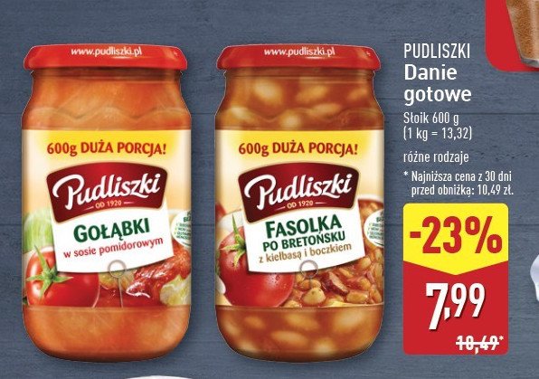 Fasolka po bretońsku z kiełbasą i boczkiem Pudliszki promocja w Aldi