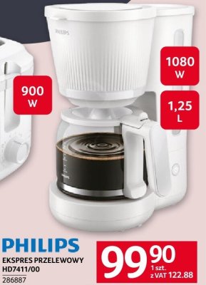 Ekspres przelewowy PHILIPS HD7411/00 promocja w Selgros