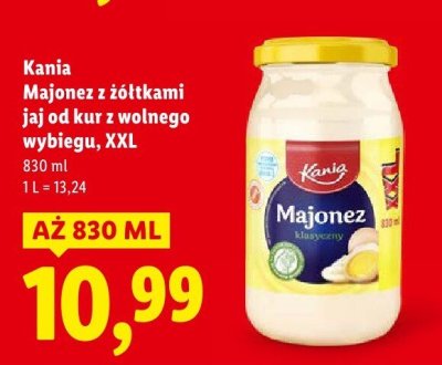 Majonez Kania Majonez z żółtkami jaj od kur z wolnego wybiegu, XXL promocja w Lidl