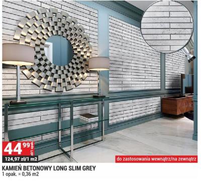 Kamień dekoracyjny betonowy Long Slim Grey promocja w Merkury Market