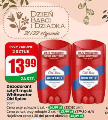 Dezodorant sztyft męski Whitewater Old Spice promocja w Dino