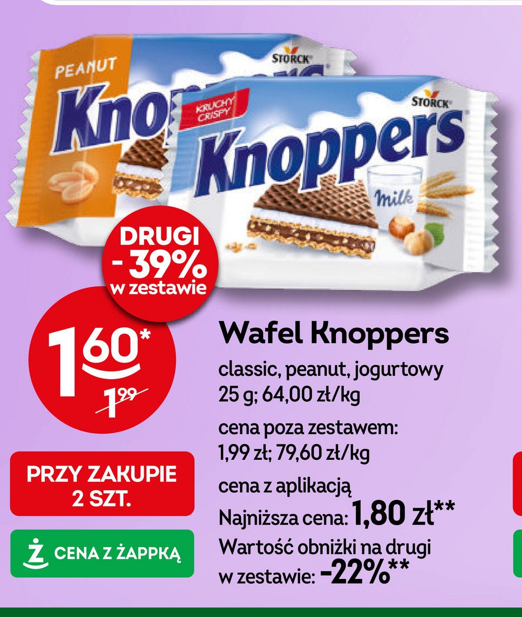 Wafelek jogurtowy Knoppers promocja w Żabka