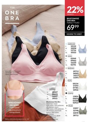 Biustonosz One Bra niebieski promocja w AVON