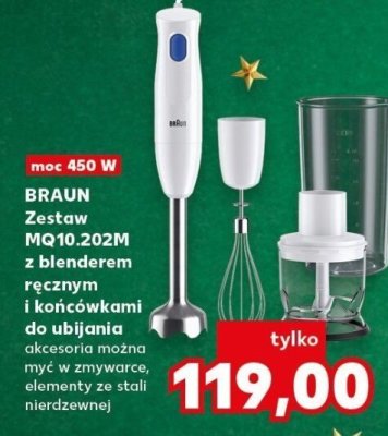 Zestaw MQ10.202M BRAUN z blenderem ręcznym i końcówkami do ubijania  promocja w Kaufland