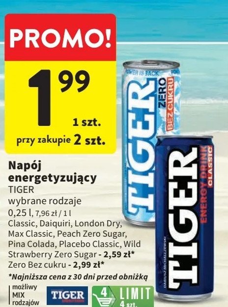 Napój pina colada Tiger energy drink promocja