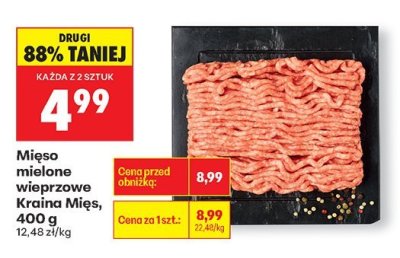 Mięso mielone wieprzowe Kraina Mięs, 400 g promocja w Biedronka