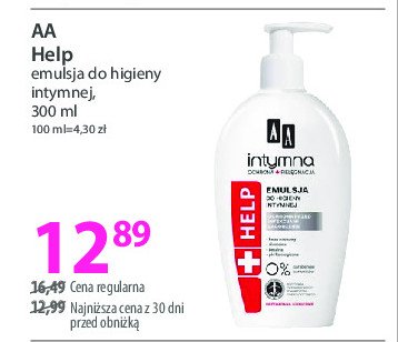 Emulsja do higieny intymnej ochrona przed infekcjami łagodzenie help Aa promocja w Hebe