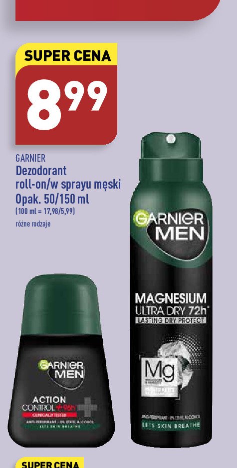 Dezodorant action control+ Garnier men mineral promocja